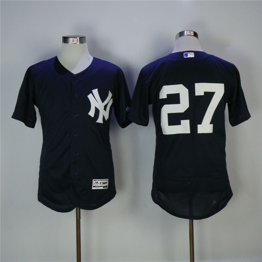 Men New York Yankees #27 No name Blue MLB Jerseys->new york yankees->MLB Jersey